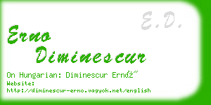 erno diminescur business card